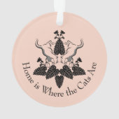 Katzen und Catnip-Silhouette Grafik Ornament (Rückseite)