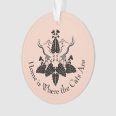 Katzen und Catnip-Silhouette Grafik Ornament (Vorderseite)