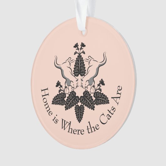 Katzen und Catnip-Silhouette Grafik Ornament (Vorderseite)