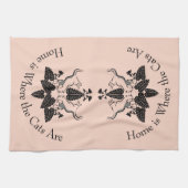 Katzen und Catnip-Silhouette Küchentuch (Horizontal)