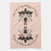 Katzen und Catnip-Silhouette Küchentuch (Vertikal)