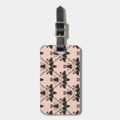 Katzen und Damasken-Muster Gepäckanhänger (Vorderseite vertikal)