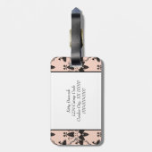 Katzen und Damasken-Muster Gepäckanhänger (Rückseite vertikal)