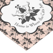 Katzen und Damasken-Muster Kurzer Tischläufer (Ecke)