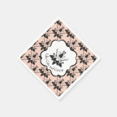 Katzen und Damasken-Muster Serviette (Ecke)