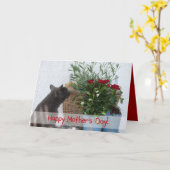 Katzen-und der Rosen-glücklicher Mutter Tag! Karte (Gelbe Blume)