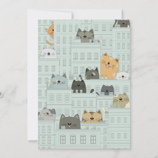 Katzen und die Stadt Dankeskarte (Vorderseite)