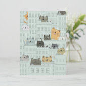 Katzen und die Stadt Dankeskarte (Stehend Vorderseite)