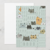 Katzen und die Stadt Dankeskarte (Vorne/Hinten)