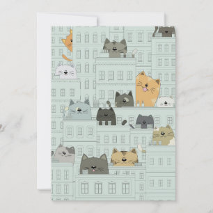 Katzen und die Stadt Feiertagskarte