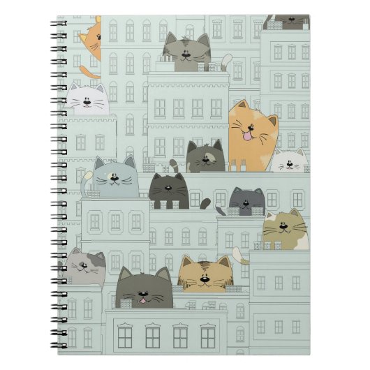 Katzen und die Stadt Notizblock (Vorderseite)