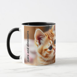Katzen und Dinosaurier-Tasse von Katzen-a-Tonic Tasse