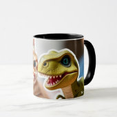 Katzen und Dinosaurier-Tasse von Katzen-a-Tonic Tasse (VorderseiteRechts)