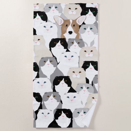 Katzen- und Dog-Strandtuch Strandtuch (Vorderseite)