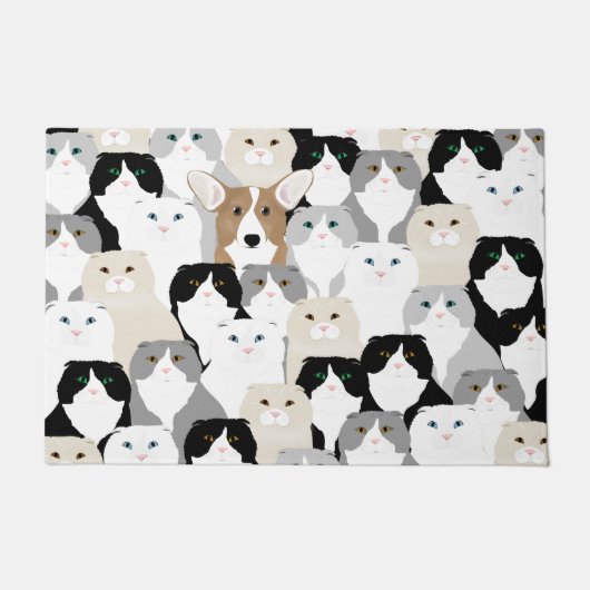 Katzen und Dogenmatte Fußmatte (Vorderseite)