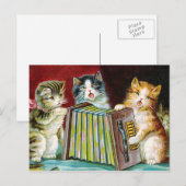 "Katzen und ein Akkordeon" Postkarte (Vorne/Hinten)