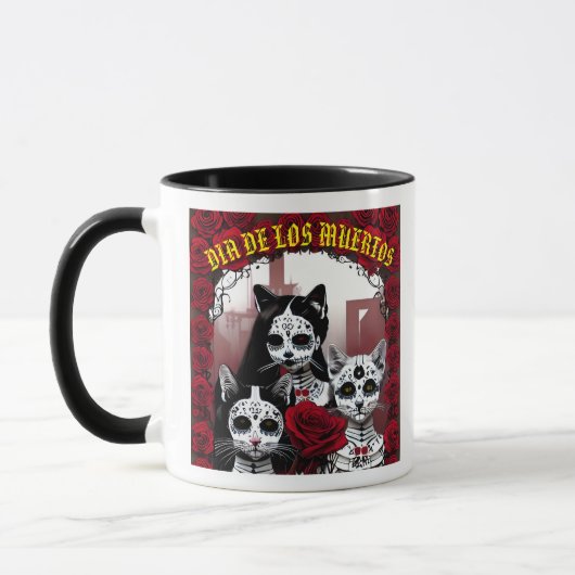 Katzen und eine Rose Muertos 1 Tasse (Links)
