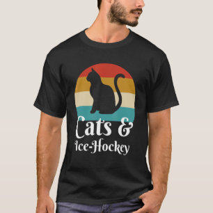 Katzen und Eishockey T-Shirt