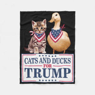 Katzen und Enten für Trump 2024 Kätzchen und Enten Fleecedecke