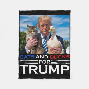 Katzen und Enten für Trump 2024 Kätzchen und Enten Fleecedecke