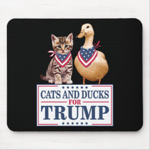 Katzen und Enten für Trump 2024 Kätzchen und Enten Mousepad