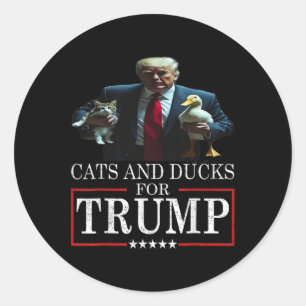 Katzen und Enten für Trump 2024 Kätzchen und Enten Runder Aufkleber