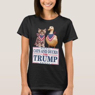 Katzen und Enten für Trump 2024 Kätzchen und Enten T-Shirt