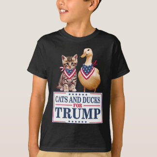 Katzen und Enten für Trump 2024 Kätzchen und Enten T-Shirt