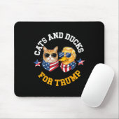 Katzen und Enten für Trump 2024 Mousepad (Mit Mouse)
