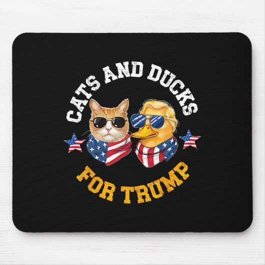 Katzen und Enten für Trump 2024 Mousepad (Vorne)