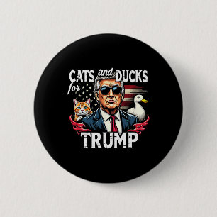 Katzen und Enten für Trump im Jahr 2024 - Trump-Sc Button