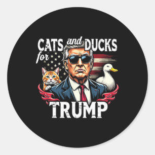 Katzen und Enten für Trump im Jahr 2024 - Trump-Sc Runder Aufkleber