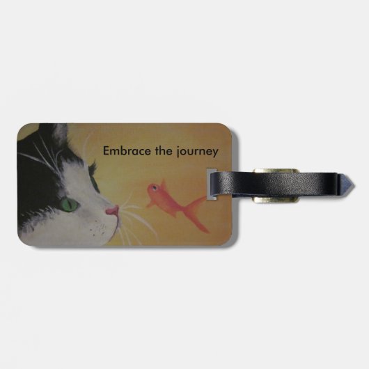 Katzen- und Fisch-Gepäckanhänger Gepäckanhänger (Rückseite horizontal)