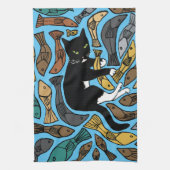 Katzen und Fische Begrüßung Teetuch ungewöhnlich Geschirrtuch (Vertikal)
