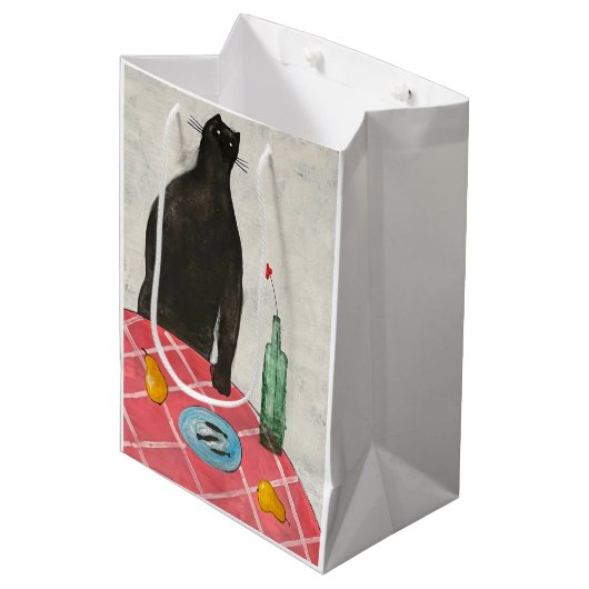 Katzen und Fische Mittlere Geschenktüte (Vorderseite Schrägansicht)