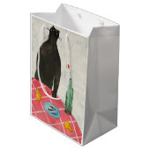 Katzen und Fische Mittlere Geschenktüte (Rückseite Schrägansicht)