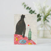 Katzen und Fische Postkarte (Stehend Vorderseite)
