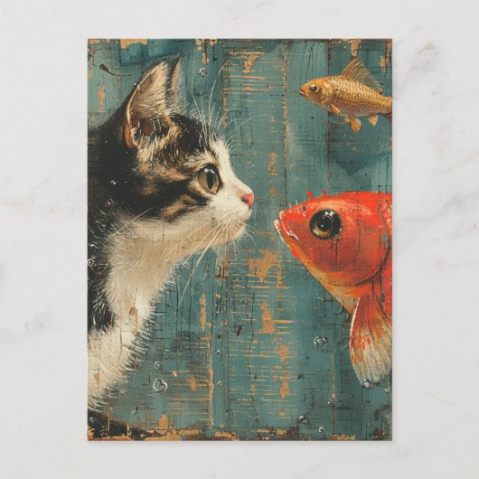 Katzen und Fische Postkarte (Vorderseite)