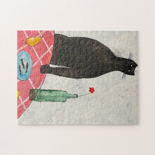 Katzen und Fische Puzzle (Horizontal)