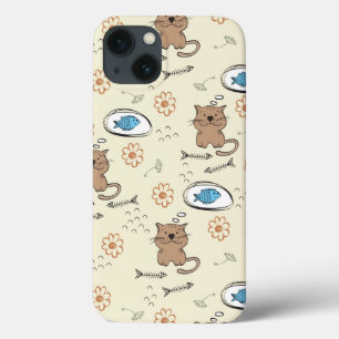 Katzen- und Fischmuster Case-Mate iPhone Hülle