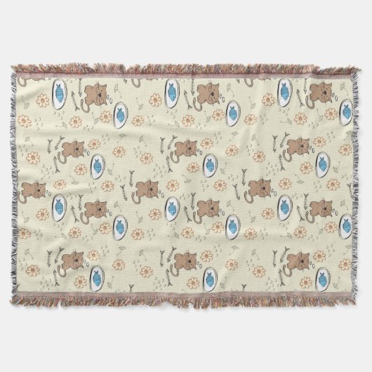 Katzen- und Fischmuster Decke (Vorderseite)