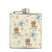 Katzen- und Fischmuster Flachmann (Vorderseite)