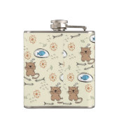 Katzen- und Fischmuster Flachmann (Rückseite)