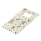 Katzen- und Fischmuster Geldkarten Flaschenöffner (Vorderseite Schrägansicht)