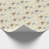 Katzen- und Fischmuster Geschenkpapier (Ecke)