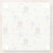 Katzen- und Fischmuster Glasuntersetzer (Rückseite)