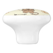 Katzen- und Fischmuster Keramikknauf (Seitenansicht)