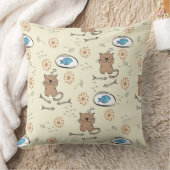 Katzen- und Fischmuster Kissen (Decke)