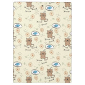 Katzen- und Fischmuster Klemmbrett (Rückseite)