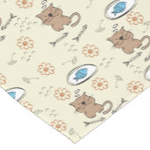 Katzen- und Fischmuster Kurzer Tischläufer (Ecke)